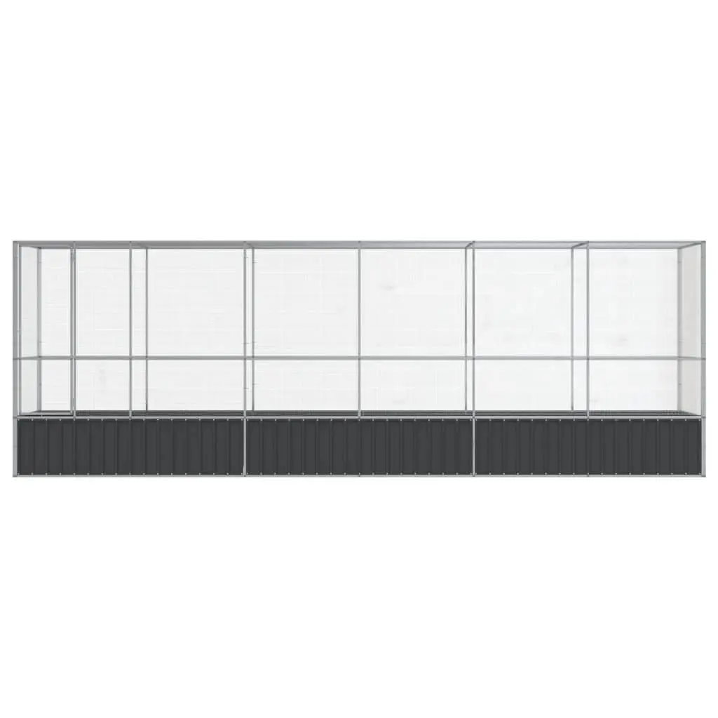 Bird Aviary Silver Large Outdoor Flight Cage Steel Mesh Enclosure