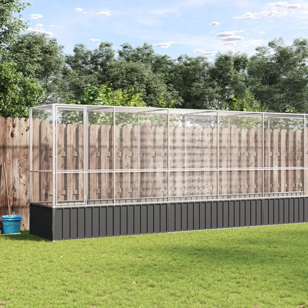 Large Bird Aviary Silver Steel Mesh Outdoor Enclosure with Extension