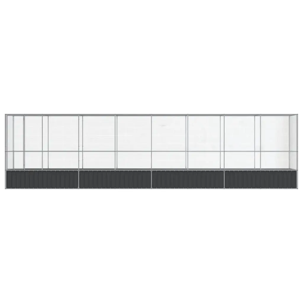 Large Bird Aviary Silver Steel Mesh Outdoor Enclosure with Extension