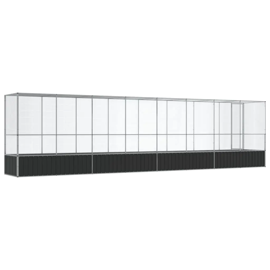 Large Bird Aviary Silver Steel Mesh Outdoor Enclosure with Extension