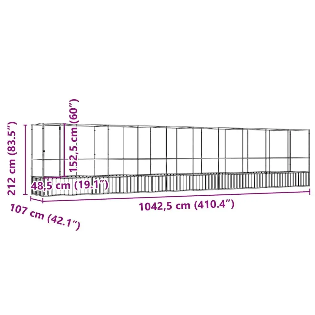 Bird Aviary Silver Large Sturdy Galvanised Steel Mesh Outdoor Flight Pen