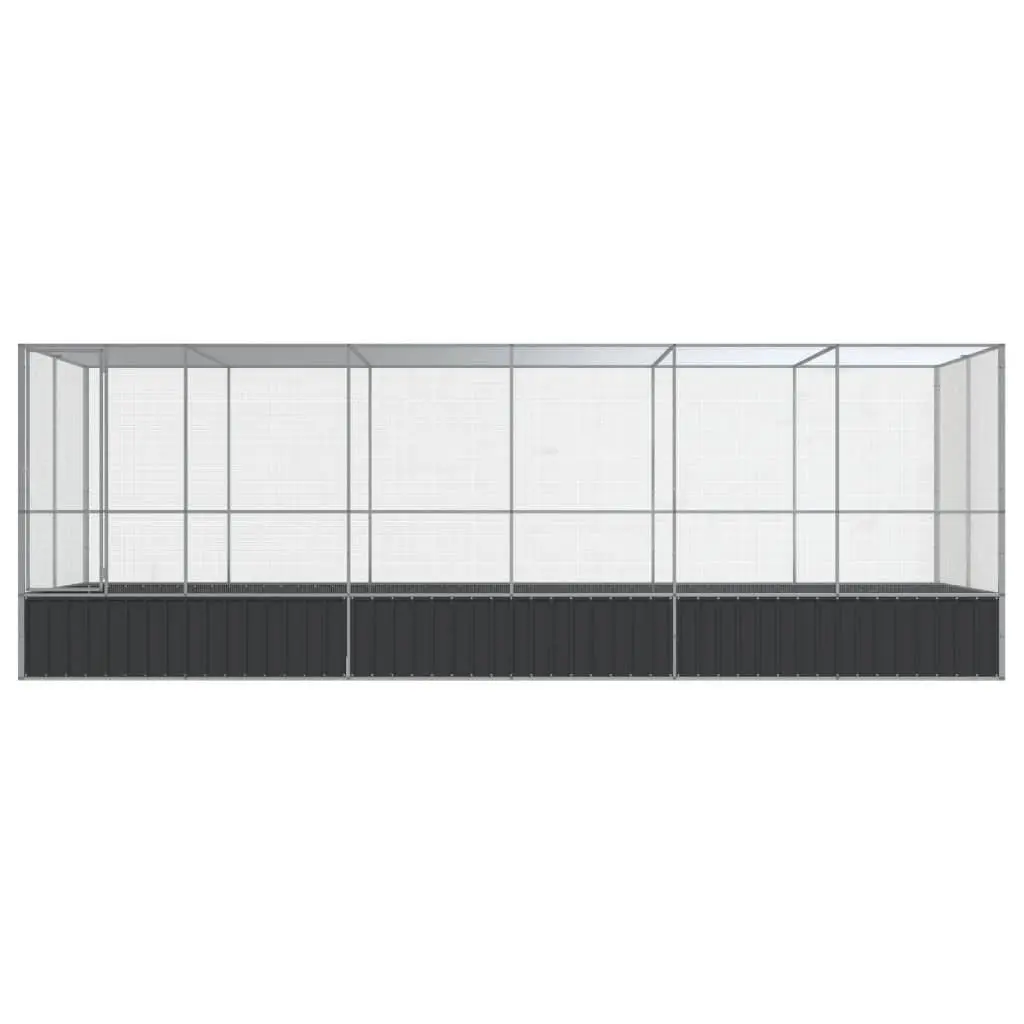 Large Bird Aviary Silver 625x207x212cm Sturdy Galvanised Steel Mesh Cage Outdoor Parrot Enclosure