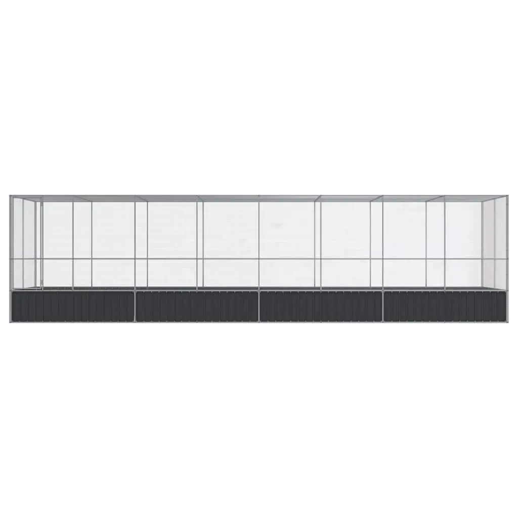Large Aviary Silver 832x207x212cm Steel Outdoor Bird Cage with Extension