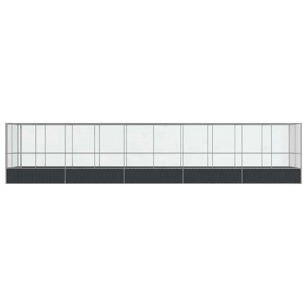 Large Bird Aviary Silver with Extension Galvanised Steel Mesh Cage Outdoor Flight Run