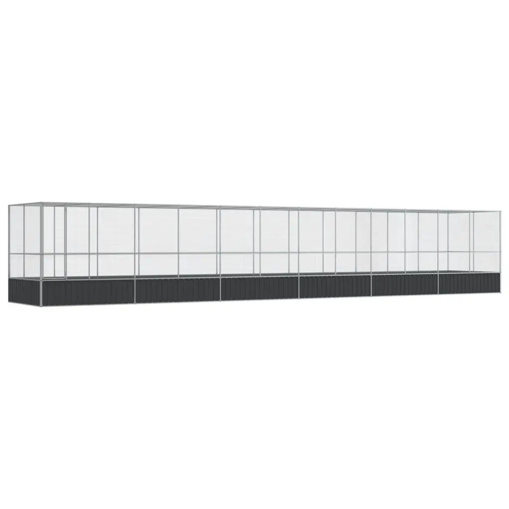 Large Bird Aviary Silver with Extension Sturdy Galvanised Steel Mesh Enclosure