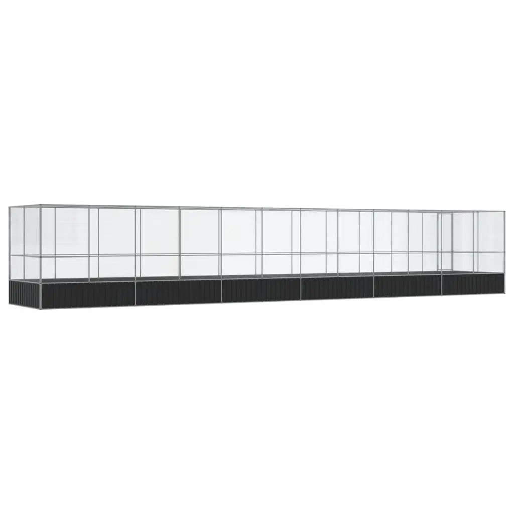 Large Bird Aviary Silver with Extension Sturdy Galvanised Steel Mesh Enclosure