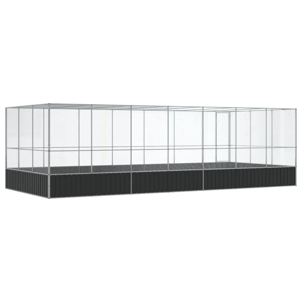 Bird Aviary Silver Large Outdoor Galvanised Steel Mesh Cage with Extension