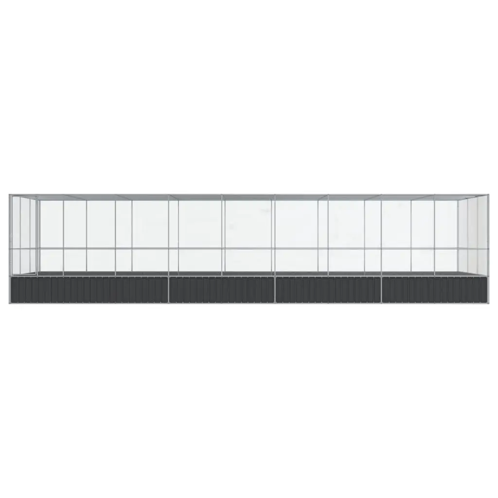 Large Aviary Silver Steel Mesh Outdoor Enclosure with Extension