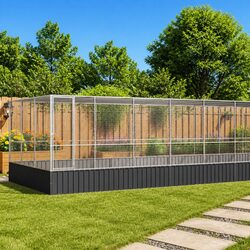 Compact Silver Aviary with Extension for Birds 1139x307x212cm
