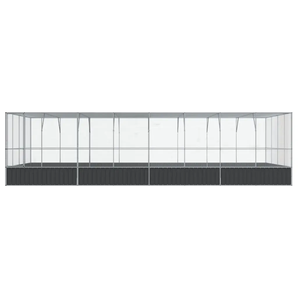Bird Aviary Silver Large Outdoor Cage Steel Mesh Enclosure with Extension