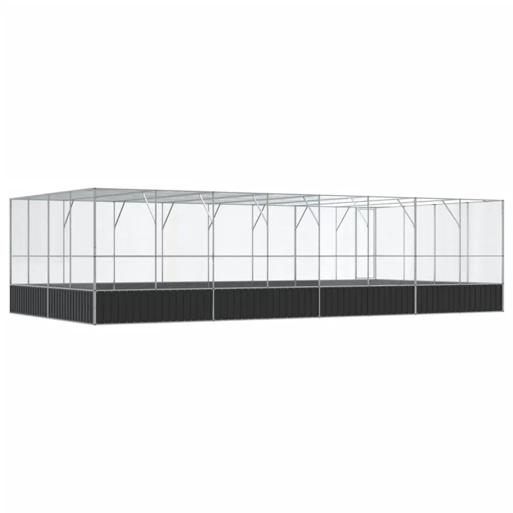 Bird Aviary Silver Large Outdoor Cage Steel Mesh Enclosure with Extension