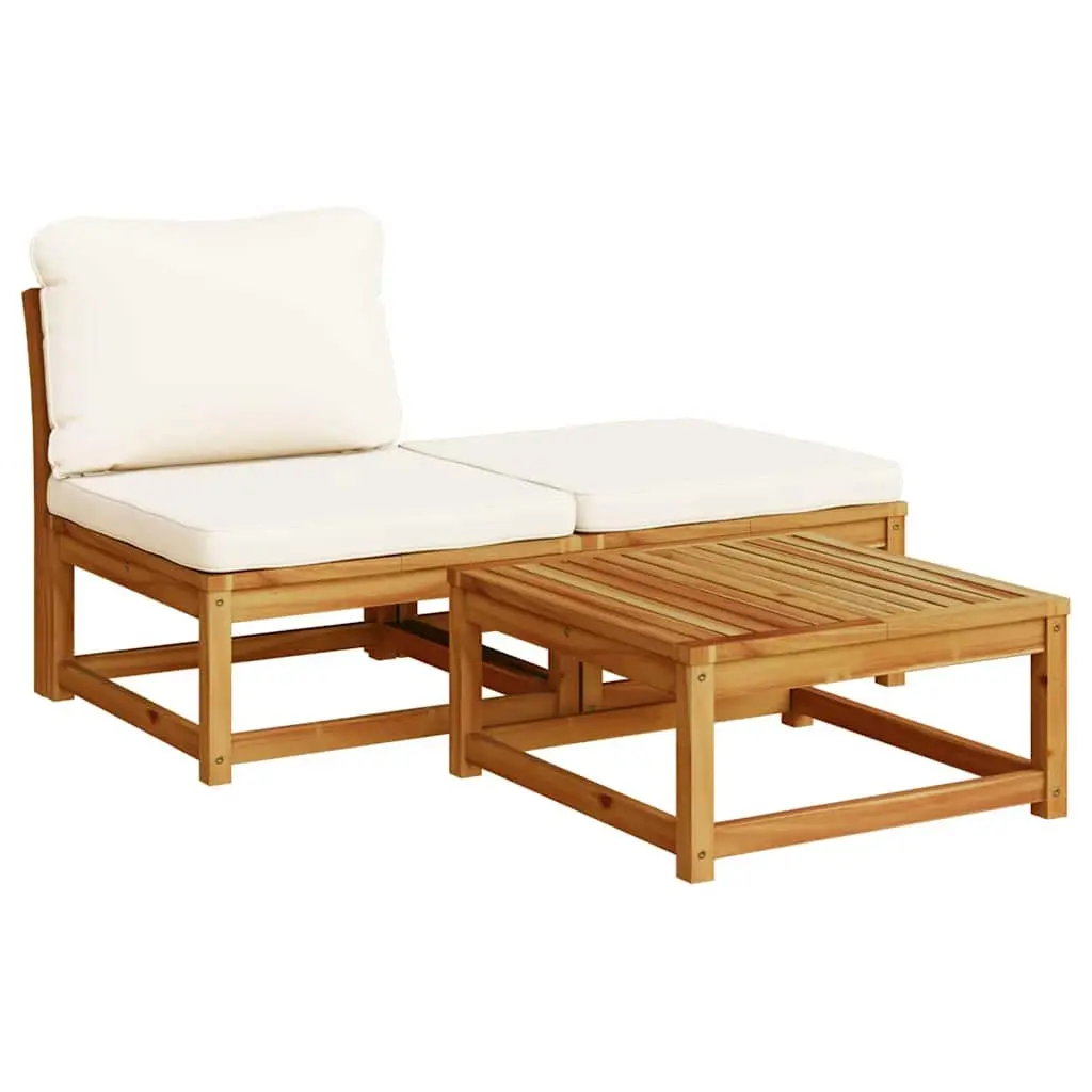 Garden Lounge Set Brown 9 Piece Modular Outdoor Sectional Sofa with Thick Cushions