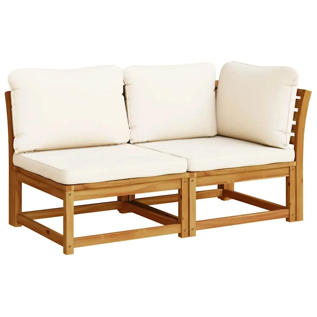 Garden Lounge Set Brown 9 Piece Modular Outdoor Sectional Sofa with Thick Cushions