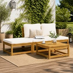 Compact 4-Piece Brown Outdoor Sofa Lounge Set