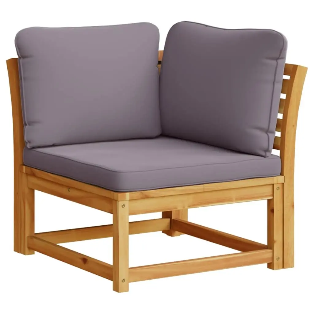 5 Piece Garden Lounge Set Brown Modular Sectional Sofa with Cushions