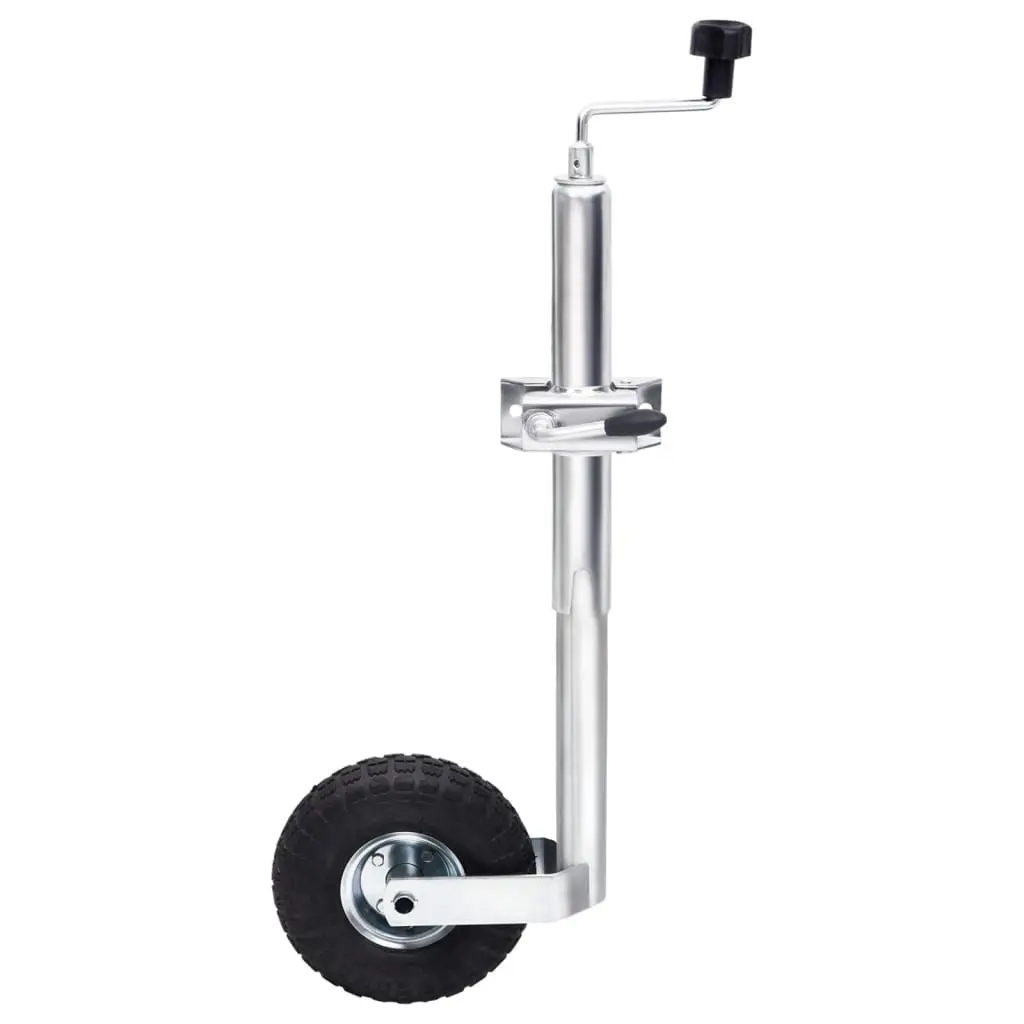 Jockey Wheel Black 48mm Galvanised Steel Support Tubes Split Clamps
