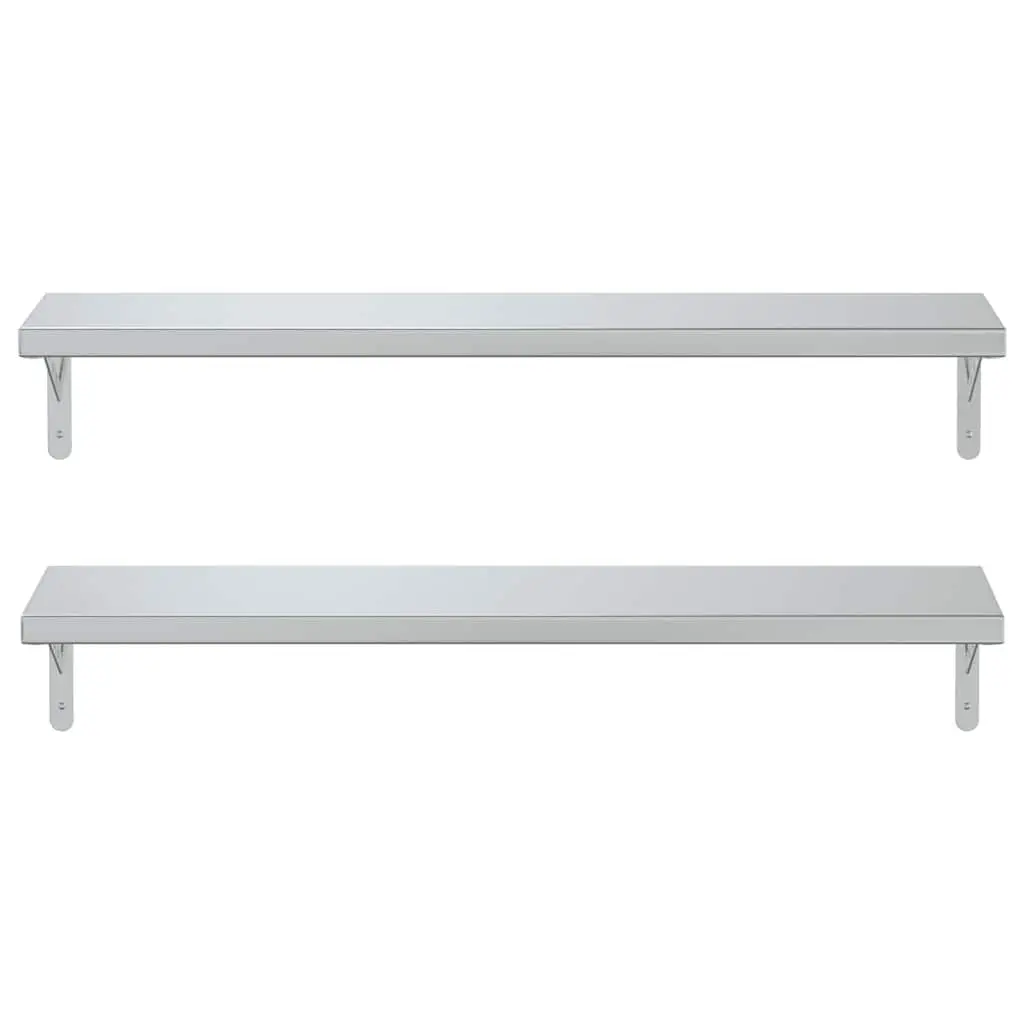 Wall Shelves Silver 100x23.5 cm Durable Stainless Steel Floating Storage Display Rack