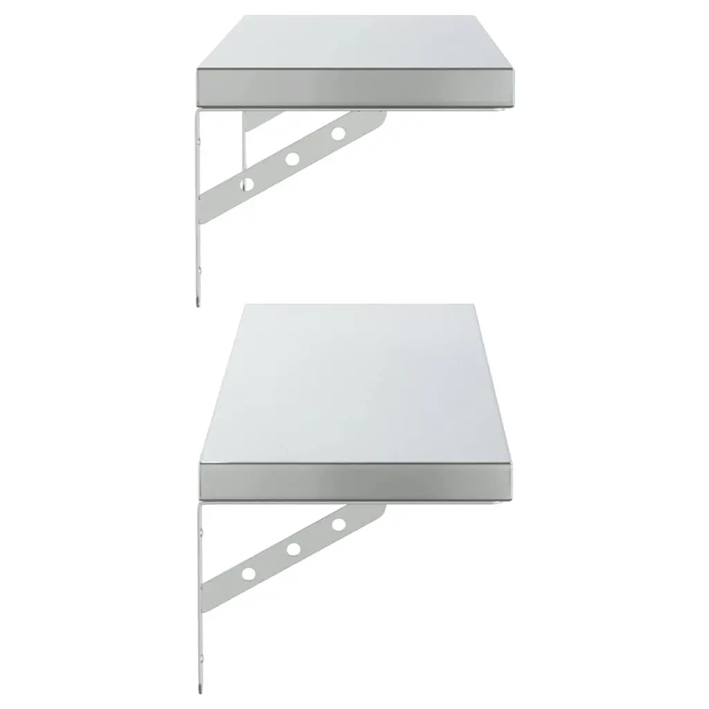 Wall Shelves Silver 100x23.5 cm Durable Stainless Steel Floating Storage Display Rack