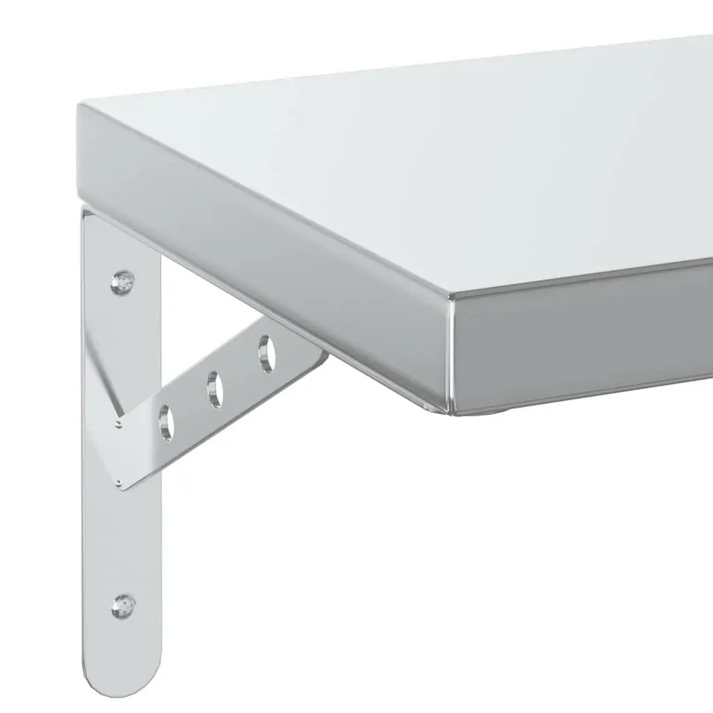 Wall Shelves Silver 100x23.5 cm Durable Stainless Steel Floating Storage Display Rack
