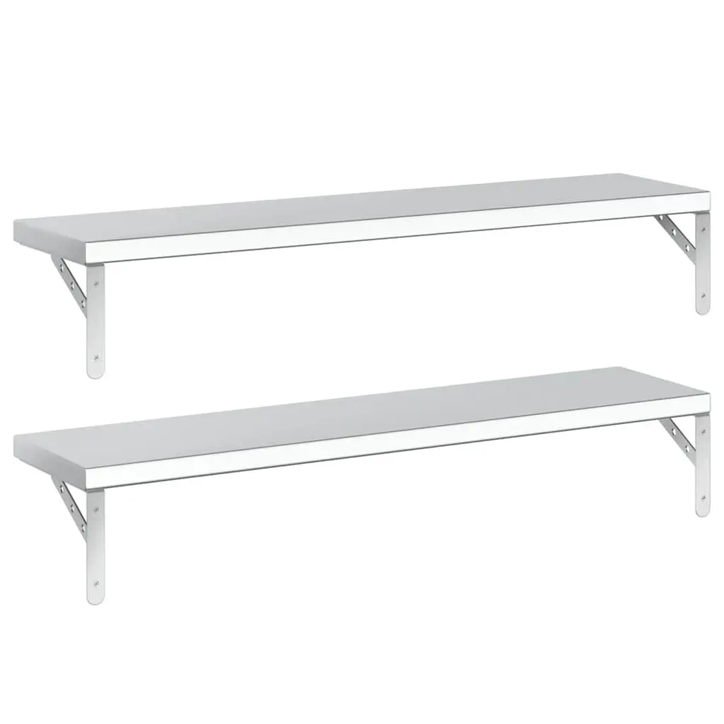 Wall Shelves Silver 100x23.5 cm Durable Stainless Steel Floating Storage Display Rack