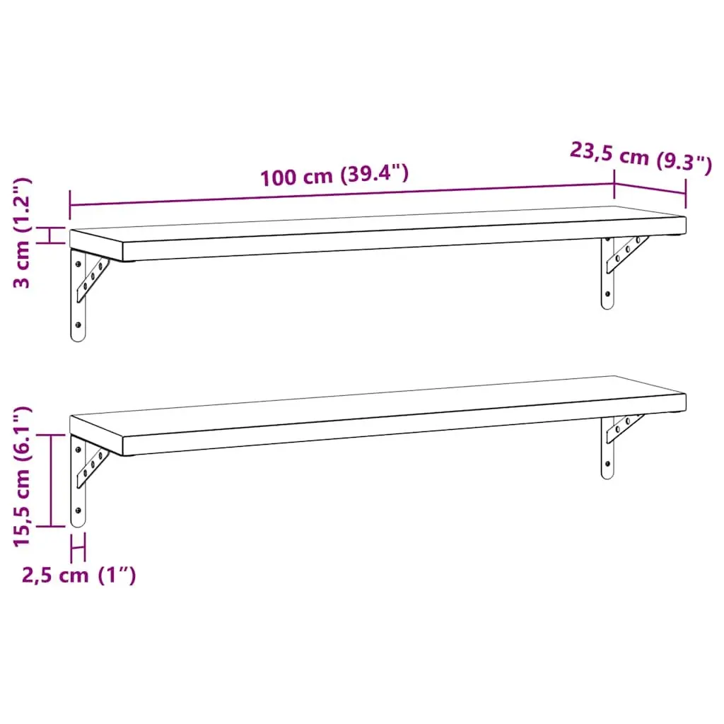 Wall Shelves Silver 100x23.5 cm Durable Stainless Steel Floating Storage Display Rack