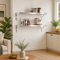 Silver Wall Shelves for Storage and Display