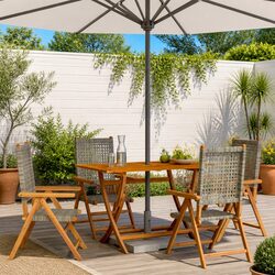 Grey Reclining Garden Chairs Set of 4 - Compact & Durable