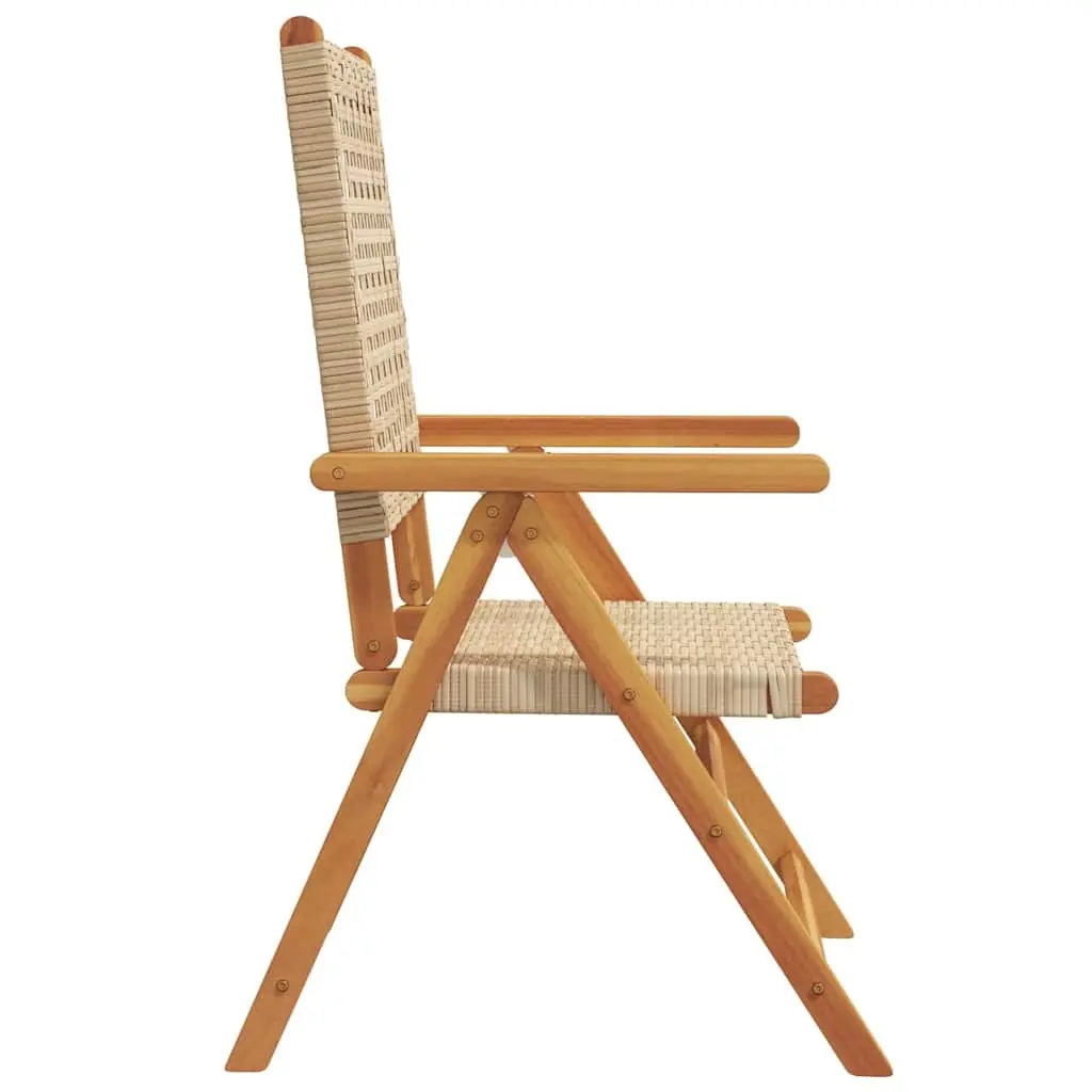 Outdoor Folding Garden Chairs Set of 4 in Beige