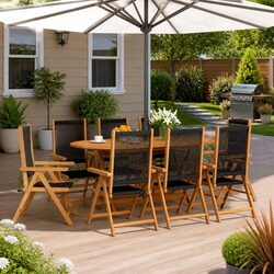 Compact and Reliable Set of 8 Reclining Outdoor Chairs