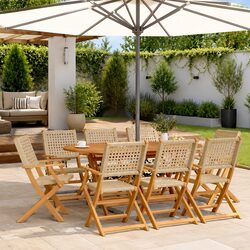 Set of 8 Outdoor Folding Garden Chairs for Relaxation