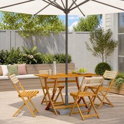 Concise Outdoor Folding Garden Chair Set, 4 pcs