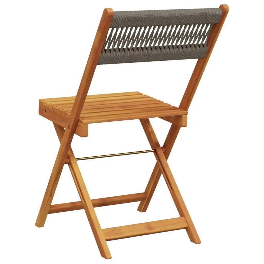 Folding Garden Chairs Grey 4 Piece Outdoor Seating Patio Furniture Acacia Wood