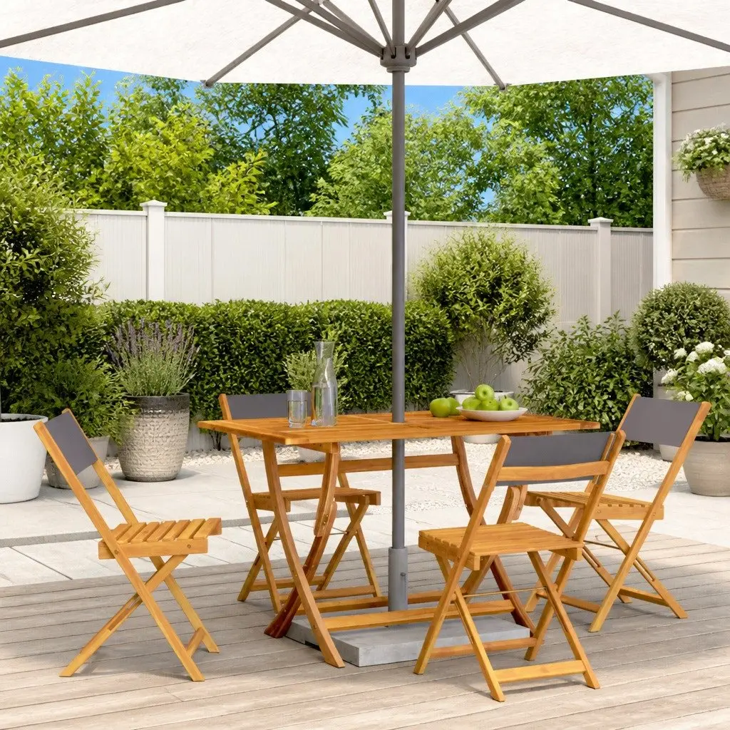 Folding Garden Chairs Anthracite Fabric 4 Piece Portable Outdoor Seating