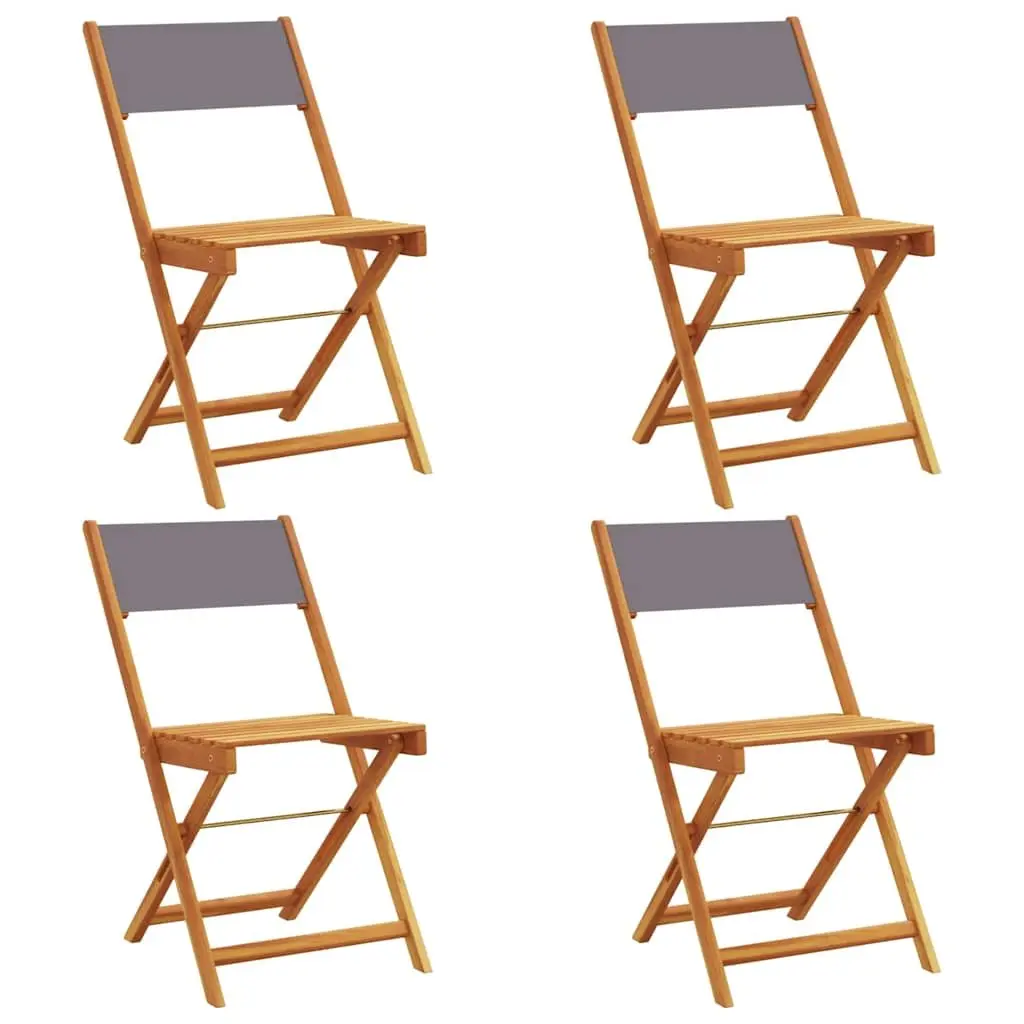 Folding Garden Chairs Anthracite Fabric 4 Piece Portable Outdoor Seating