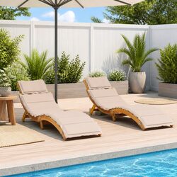 Compact and Comfortable Sun Loungers with Cushions - 2 pcs