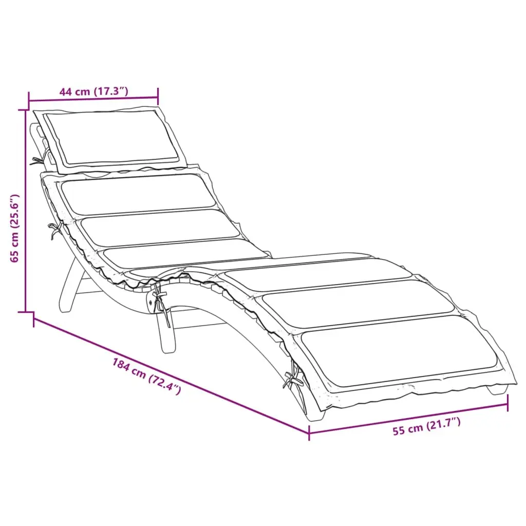Sun Loungers with Cushions 2 pcs Beige Slatted Design Foldable Outdoor Lounge