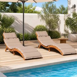Concise Review: 2 pcs Sun Loungers with Cushions in Taupe