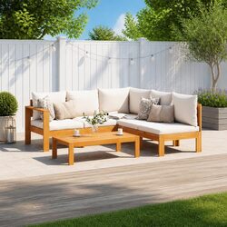 Compact 4 Piece Garden Sofa Set with Cushions for Outdoor Relaxation