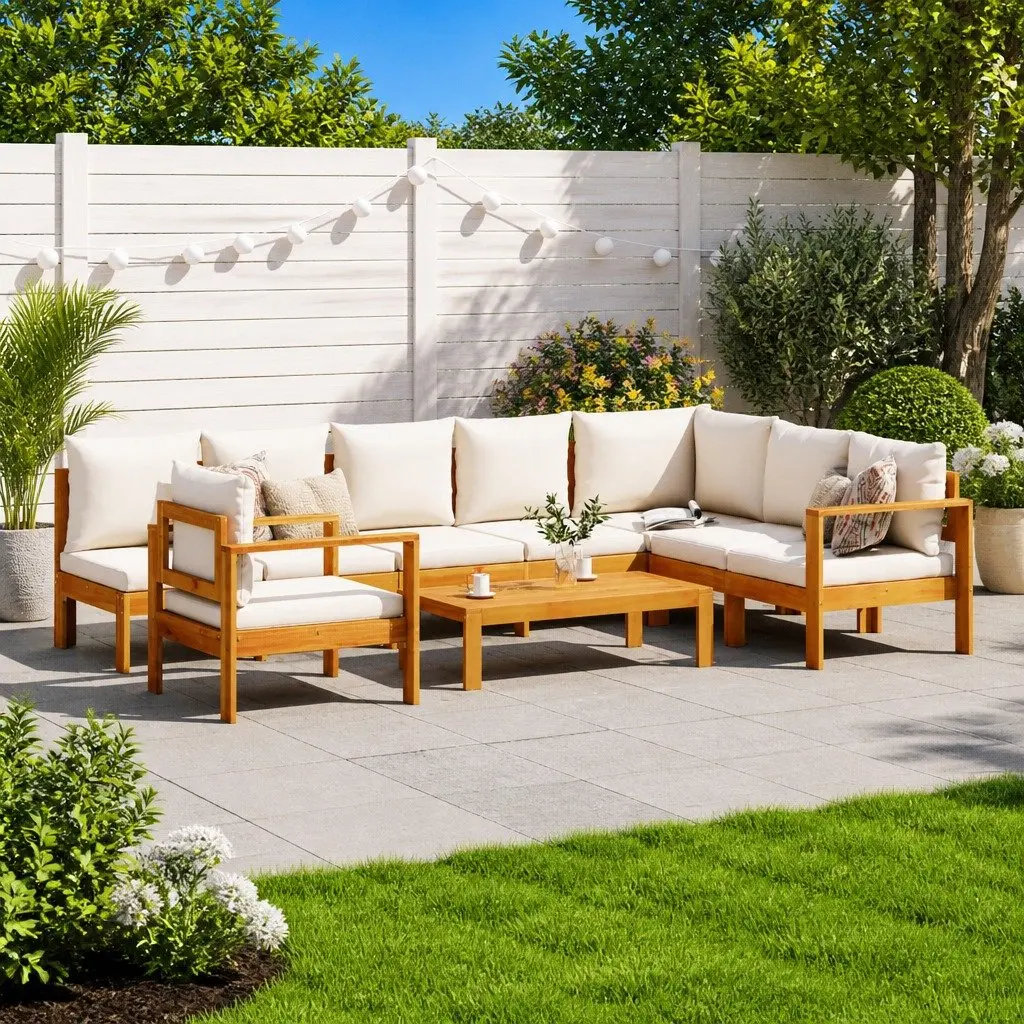6 Piece Outdoor Sofa Set with Comfort and Style