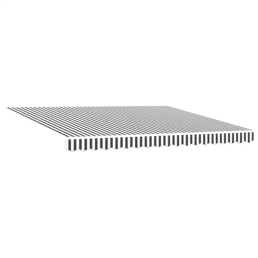 Retractable Awning Anthracite White 400x300cm Manual Crank Operation Adjustable Angle and Height