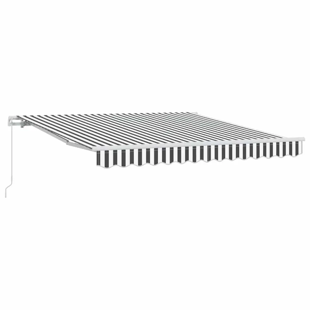 Retractable Awning Anthracite 300x250cm Manual Operation Adjustable Angle and Height