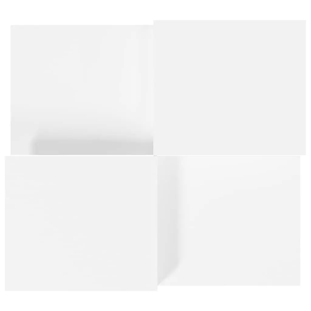 White Engineered Wood Coffee Table Set 2 Pieces with Varying Heights for Living Room Accent