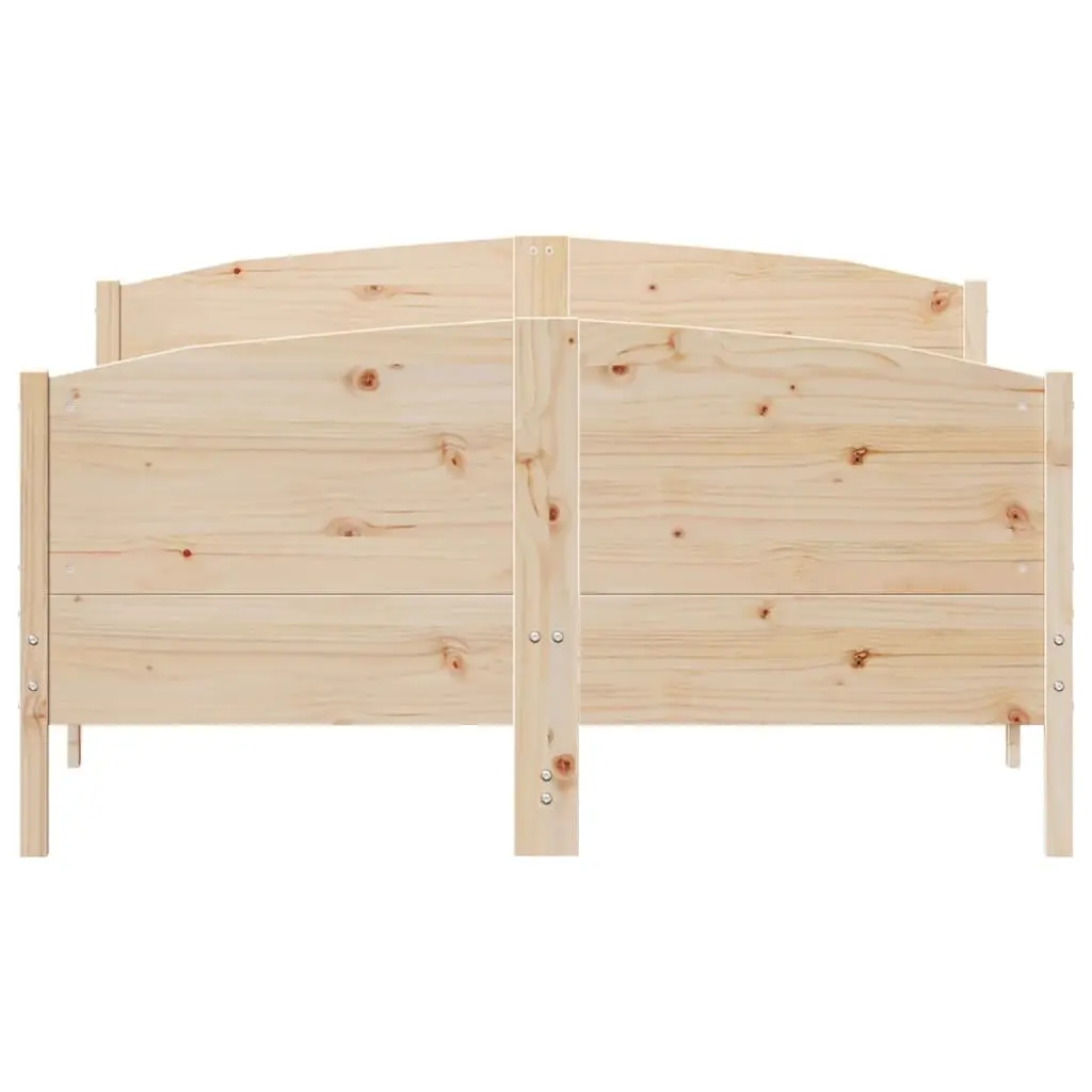 Bed Frame 150x200 cm Solid Wood Pine Wooden Bedroom Furniture without Mattress