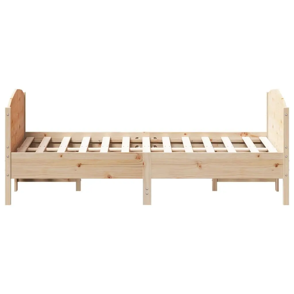Bed Frame 150x200 cm Solid Wood Pine Wooden Bedroom Furniture without Mattress
