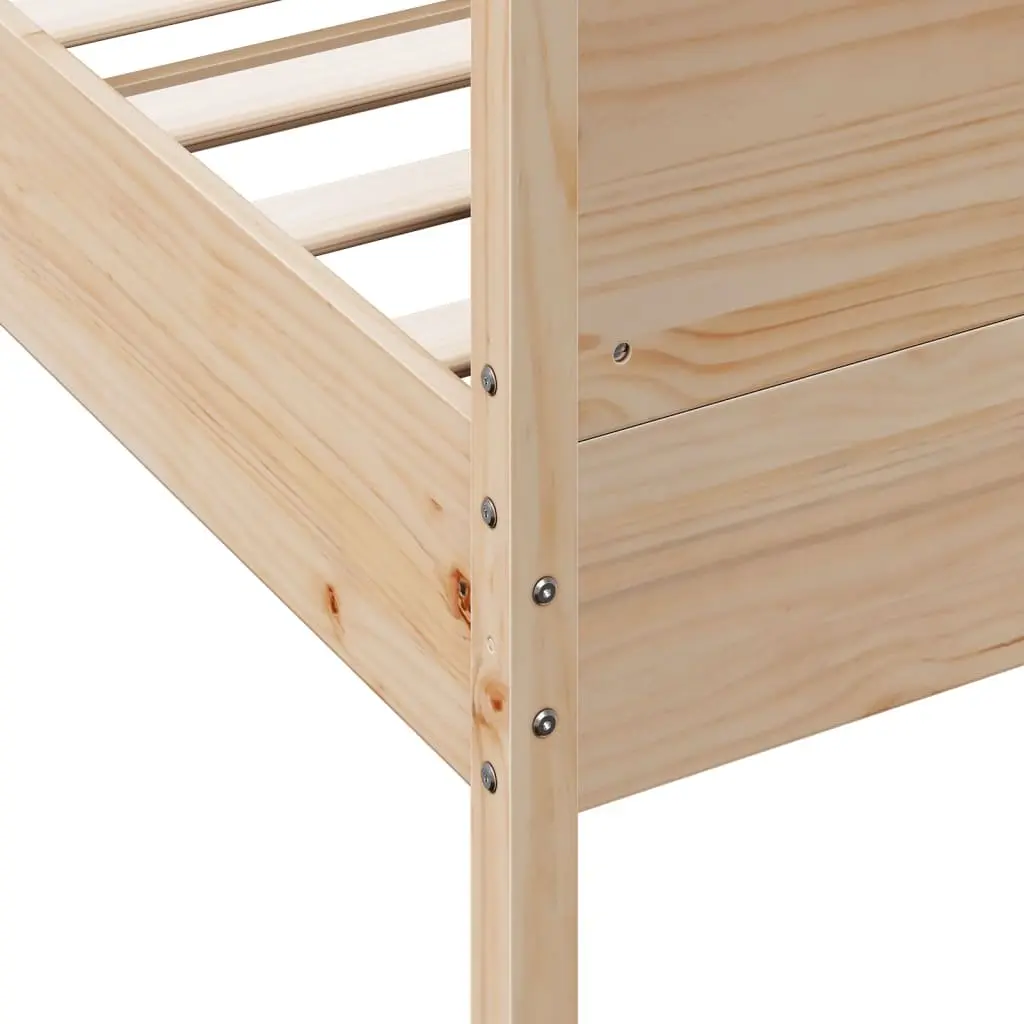 Bed Frame 150x200 cm Solid Wood Pine Wooden Bedroom Furniture without Mattress