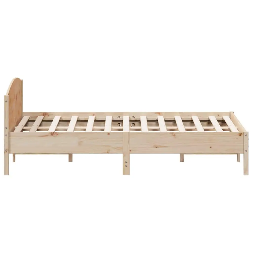 Bed Frame King Size 183x203 cm Solid Pine Wood Slatted Base Bedroom Furniture
