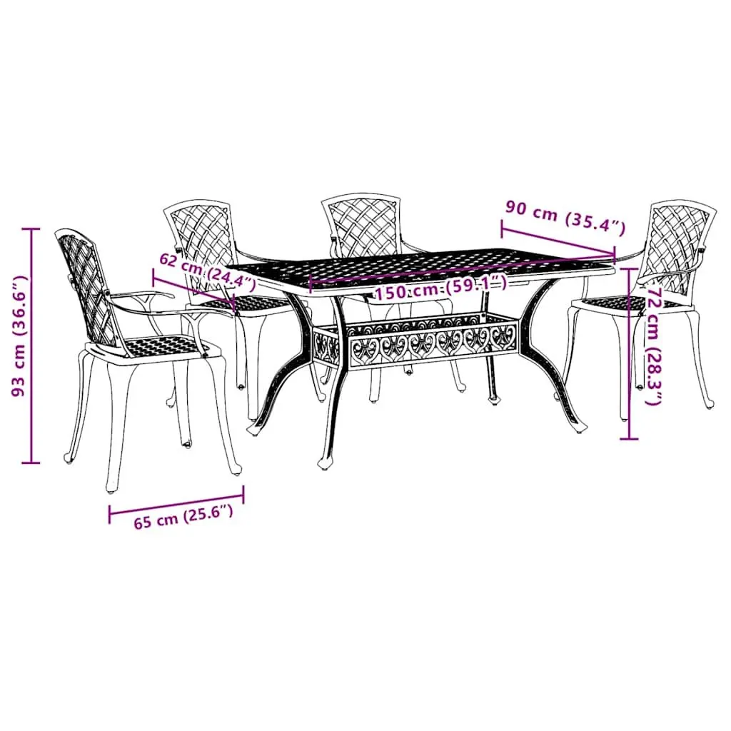 5 Piece Outdoor Dining Set