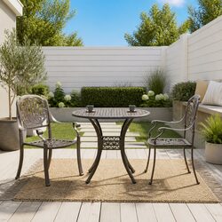 Bistro Set 3 Piece Garden Furniture Outdoor Patio Balcony Coffee Table Chairs
