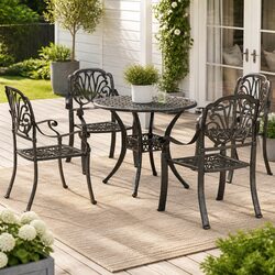 Compact 5-Piece Garden Dining Set for Outdoor Enjoyment