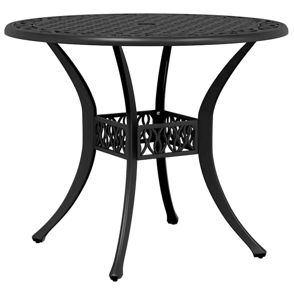 Garden Dining Set 5 Piece Black Outdoor Furniture Patio Table Chairs Backrest
